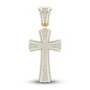 Thumbnail Image 1 of Men's Diamond Cross Charm 1/2 ct tw Round-cut 10K Yellow Gold