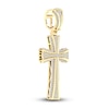 Thumbnail Image 2 of Men's Diamond Cross Charm 1/2 ct tw Round-cut 10K Yellow Gold