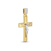 Thumbnail Image 1 of Men's Diamond Cross Pendant 1/15 ct tw Round-cut 10K Two-Tone Gold