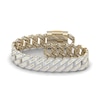 Thumbnail Image 1 of Men's Diamond Curb Chain Bracelet 3 ct tw Baguette & Round-cut 10K Yellow Gold 8.5&quot;