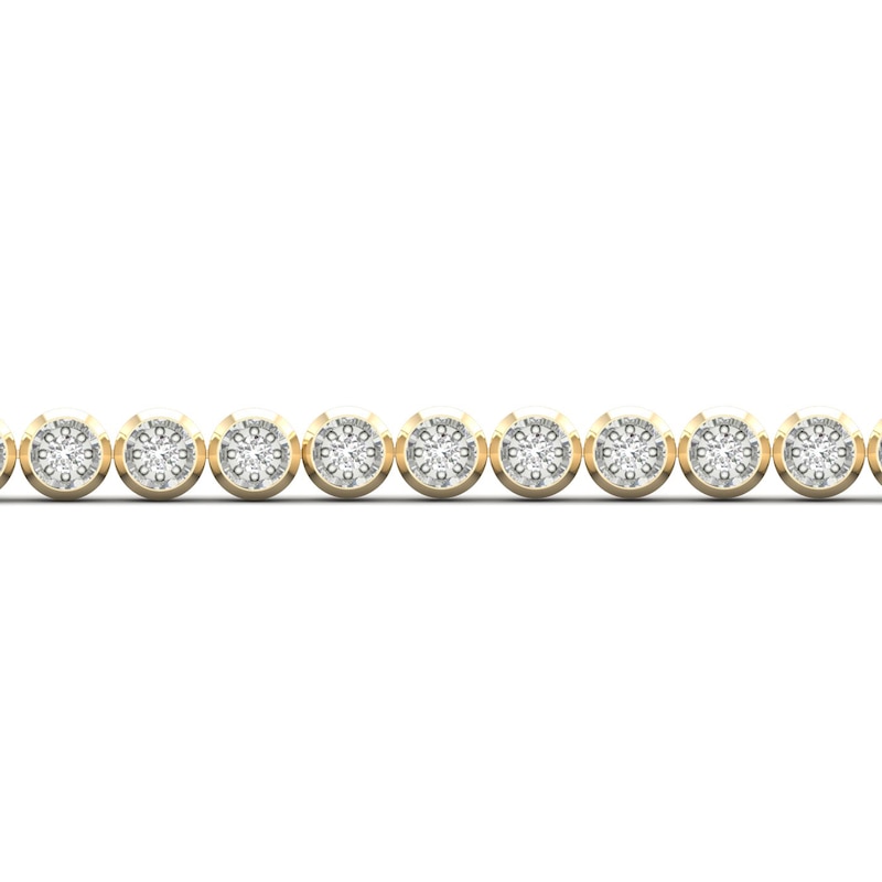 Men's Diamond Tennis Bracelet 2 ct tw Round-cut 10K Yellow Gold 8.5"