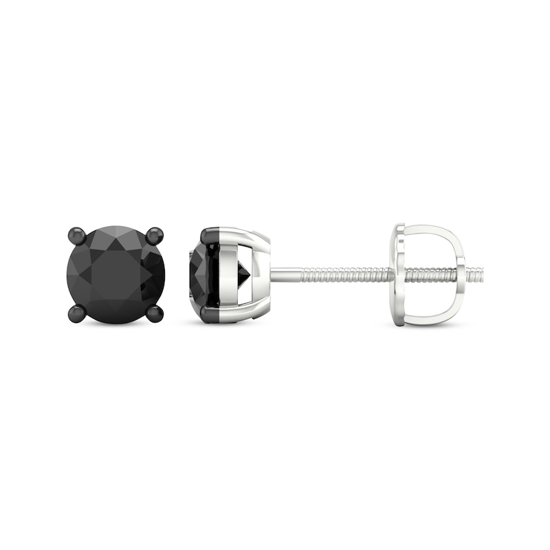 Men's Black Diamond Stud Earrings 1/4 ct tw Round Gold Ion-Plated Stainless  Steel