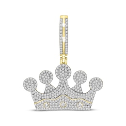 Men's Diamond Crown Pendant 1 ct tw Round-cut 10K Yellow Gold