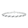 Thumbnail Image 1 of Black & White Diamond Bracelet 1/4 ct tw Round-cut Sterling Silver 7.5&quot;