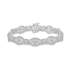 Thumbnail Image 1 of Diamond Filigree Bracelet 1-1/2 ct tw Round-cut Sterling Silver 7.25&quot;