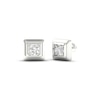 Thumbnail Image 0 of Men's Lab-Created Diamonds by KAY Square Stud Earrings 1 ct tw Round-cut 14K White Gold