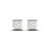 Thumbnail Image 1 of Men's Lab-Created Diamonds by KAY Square Stud Earrings 1 ct tw Round-cut 14K White Gold