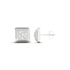 Thumbnail Image 2 of Men's Lab-Created Diamonds by KAY Square Stud Earrings 1 ct tw Round-cut 14K White Gold