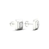 Thumbnail Image 3 of Men's Lab-Created Diamonds by KAY Square Stud Earrings 1 ct tw Round-cut 14K White Gold