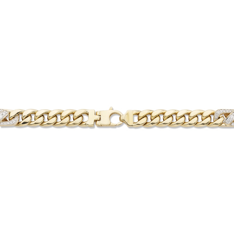 Main Image 2 of Men's Diamond Cuban Chain Necklace 2 ct tw Round-cut 10K Yellow Gold 22&quot;