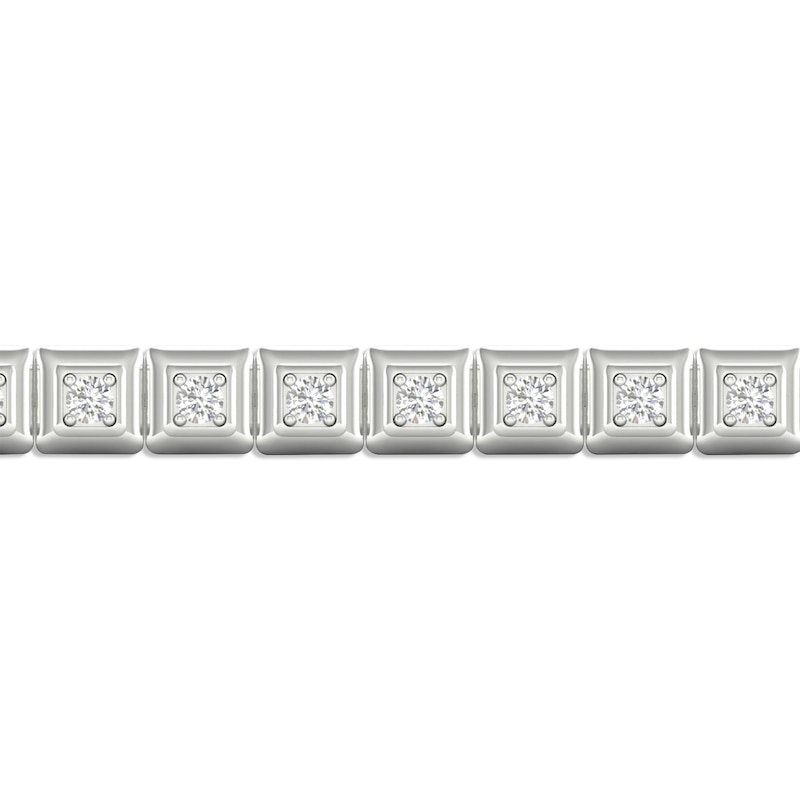 Main Image 2 of Men's Lab-Grown Diamonds by KAY Link Bracelet 5 ct tw Round-cut 14K White Gold 8.5&quot;