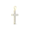 Thumbnail Image 2 of Diamond Cross Charm 1 ct tw Round-cut 10K Yellow Gold