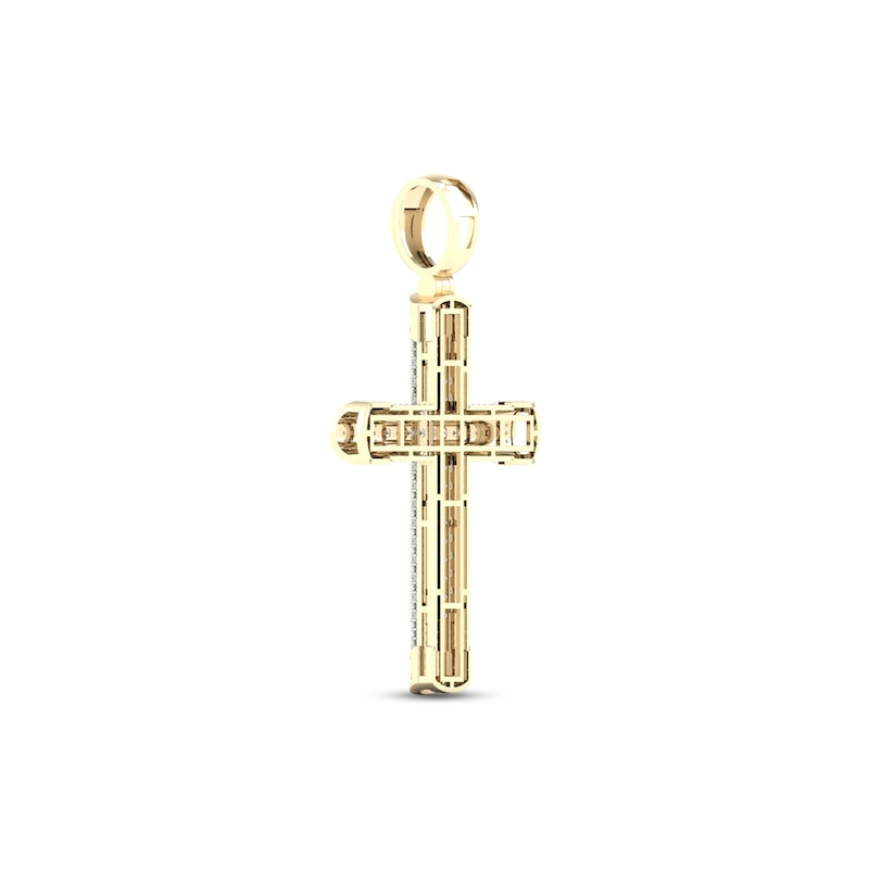 Main Image 4 of Diamond Cross Charm 1 ct tw Round-cut 10K Yellow Gold