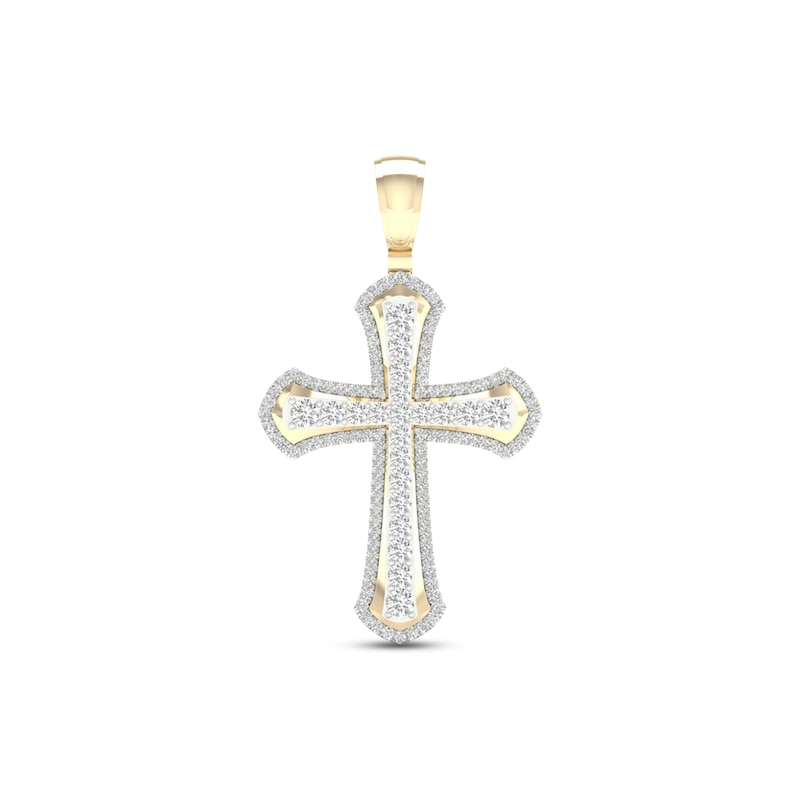 Main Image 1 of Diamond Cross Charm 2 ct tw Round-cut 10K Yellow Gold