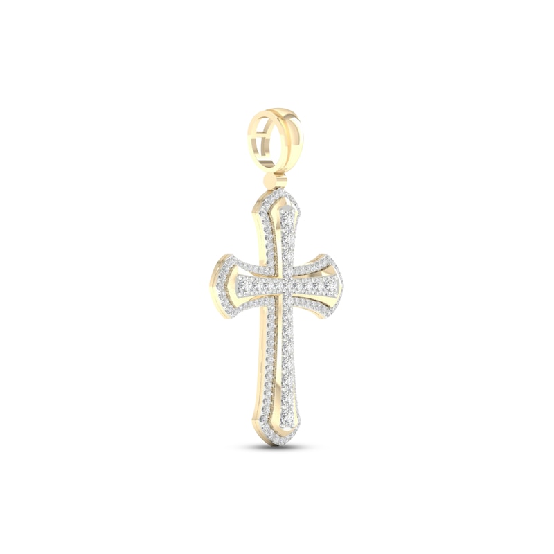 Main Image 2 of Diamond Cross Charm 2 ct tw Round-cut 10K Yellow Gold