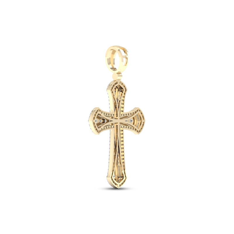 Main Image 4 of Diamond Cross Charm 2 ct tw Round-cut 10K Yellow Gold