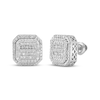 Thumbnail Image 1 of Men's Diamond Octagon Earrings 1/2 ct tw Round & Baguette-cut 10K White Gold