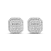 Thumbnail Image 2 of Men's Diamond Octagon Earrings 1/2 ct tw Round & Baguette-cut 10K White Gold