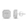 Thumbnail Image 3 of Men's Diamond Octagon Earrings 1/2 ct tw Round & Baguette-cut 10K White Gold