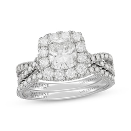 Neil Lane Artistry Cushion-Cut Lab-Created Diamond Halo Bridal Set 2 ct tw 14K White Gold