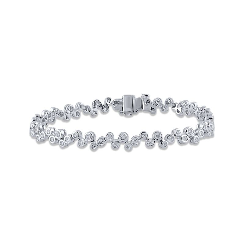 Diamond Two-Row Bubble Link Bracelet