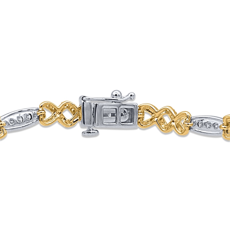 Diamond Link Bracelet 1-1/2 ct tw 14K Two-Tone Gold 7"