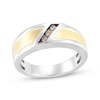 Thumbnail Image 1 of Men's Brown Diamond Wedding Band 1/10 ct tw 10K Two-Tone Gold