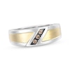 Thumbnail Image 4 of Men's Brown Diamond Wedding Band 1/10 ct tw 10K Two-Tone Gold