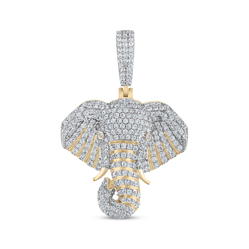 Main Image 1 of Men's Diamond Elephant Charm 1-1/2 ct tw 10K Yellow Gold