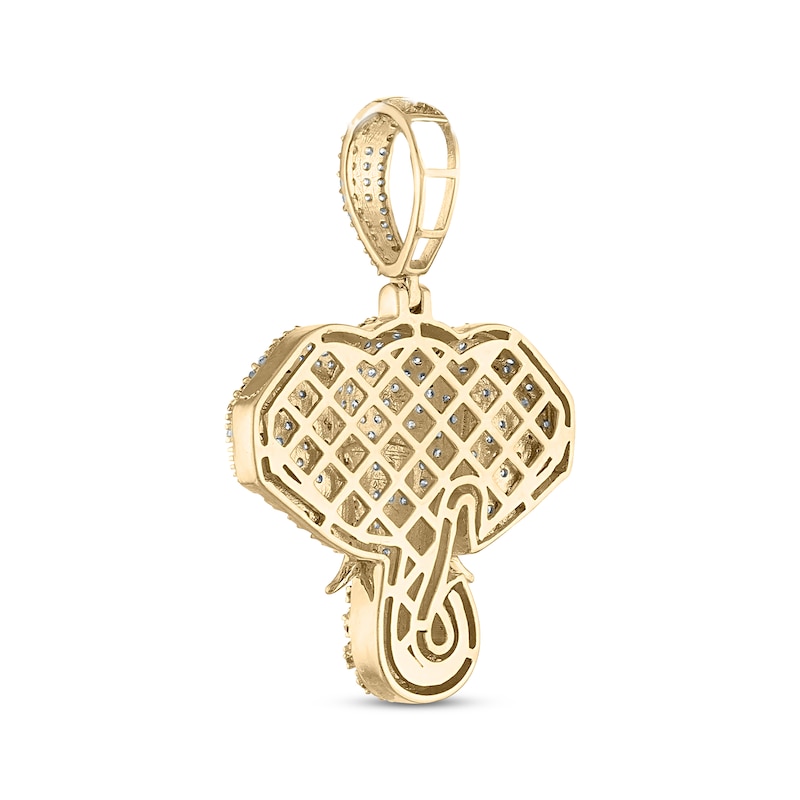 Main Image 3 of Men's Diamond Elephant Charm 1-1/2 ct tw 10K Yellow Gold