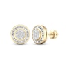 Thumbnail Image 1 of Men's Baguette & Round-Cut Circle Stud Earrings 1/2 ct tw 10K Yellow Gold