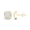 Thumbnail Image 1 of Men's Baguette & Round-Cut Diamond Cushion Stud Earrings 1/4 ct tw 10K Yellow Gold