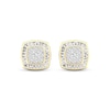 Thumbnail Image 2 of Men's Baguette & Round-Cut Diamond Cushion Stud Earrings 1/4 ct tw 10K Yellow Gold