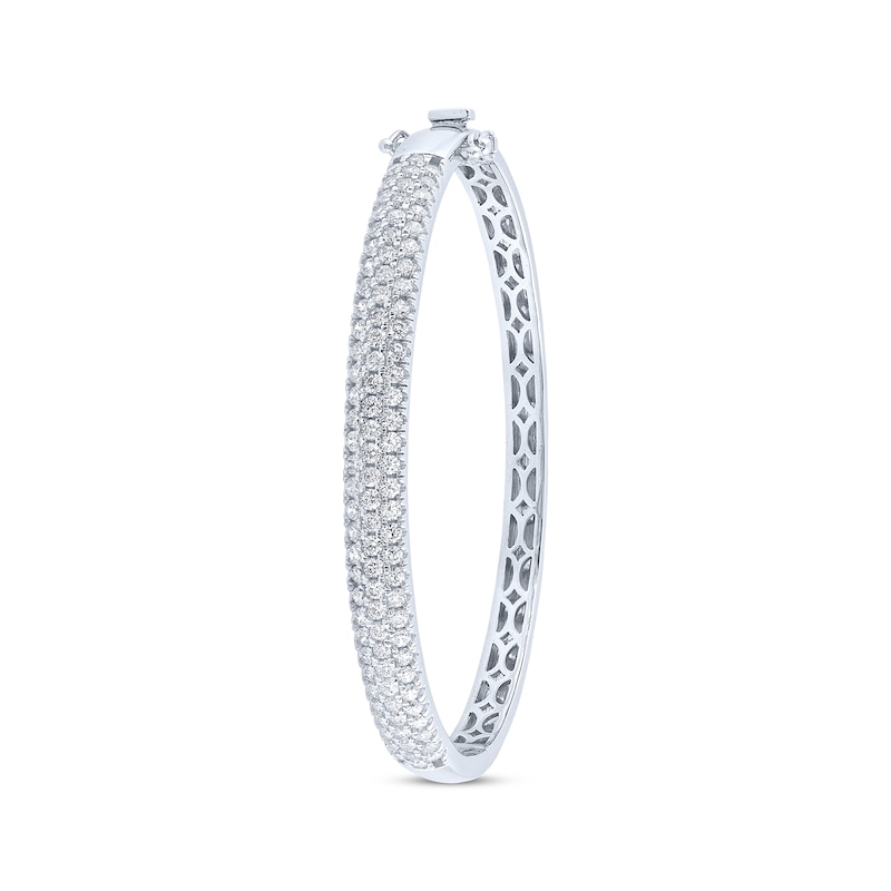 Main Image 2 of Diamond Hinged Bangle Bracelet 2-1/2 ct tw 10K White Gold