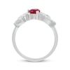 Thumbnail Image 3 of Heart-Shaped Lab-Created Ruby & White Lab-Created Sapphire &quot;Mom&quot; Infinity Ring Sterling Silver