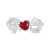 Thumbnail Image 4 of Heart-Shaped Lab-Created Ruby & White Lab-Created Sapphire &quot;Mom&quot; Infinity Ring Sterling Silver