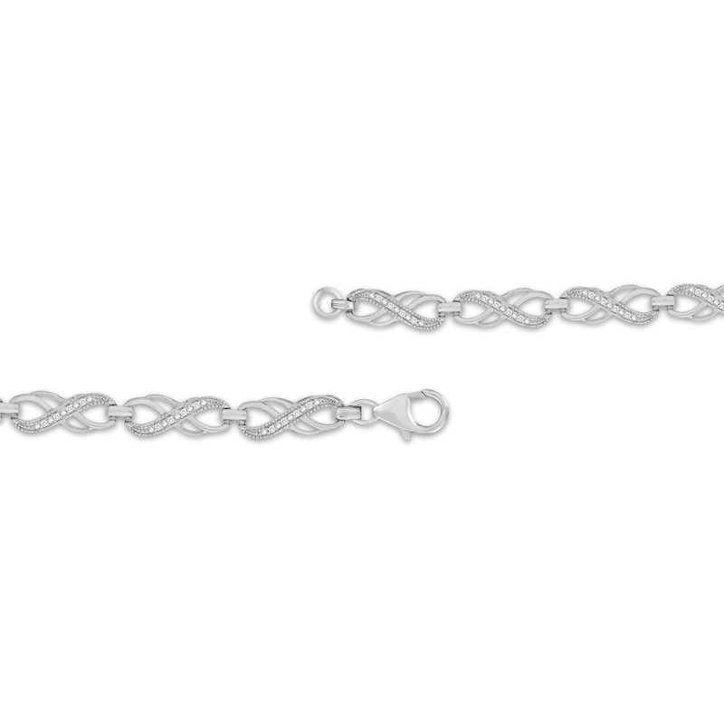 Main Image 3 of DIamond Infinity Link Bracelet 1/4 ct tw Sterling Silver 7.25&quot;