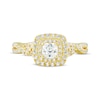 Thumbnail Image 3 of Cushion-Cut Diamond Double Frame Engagement Ring 1 ct tw 14K Yellow Gold