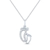 Thumbnail Image 2 of Diamond Accent Mom & Baby Feet Necklace Sterling Silver 18&quot;