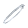 Thumbnail Image 1 of Diamond S-Link Hinged Bangle Bracelet 1/20 ct tw Sterling Silver