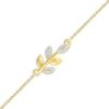 Thumbnail Image 2 of Diamond Leaf & Vine Bracelet 1/15 ct tw 10K Yellow Gold 7.5&quot;