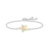 Thumbnail Image 1 of Diamond Flower Bolo Bracelet 1/8 ct tw Sterling Silver & 10K Yellow Gold