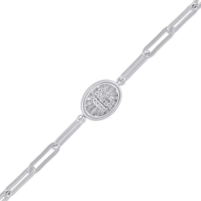 Main Image 3 of Diamond Quinceañera Paperclip Bracelet 1/20 ct tw 10K White Gold 7.5”