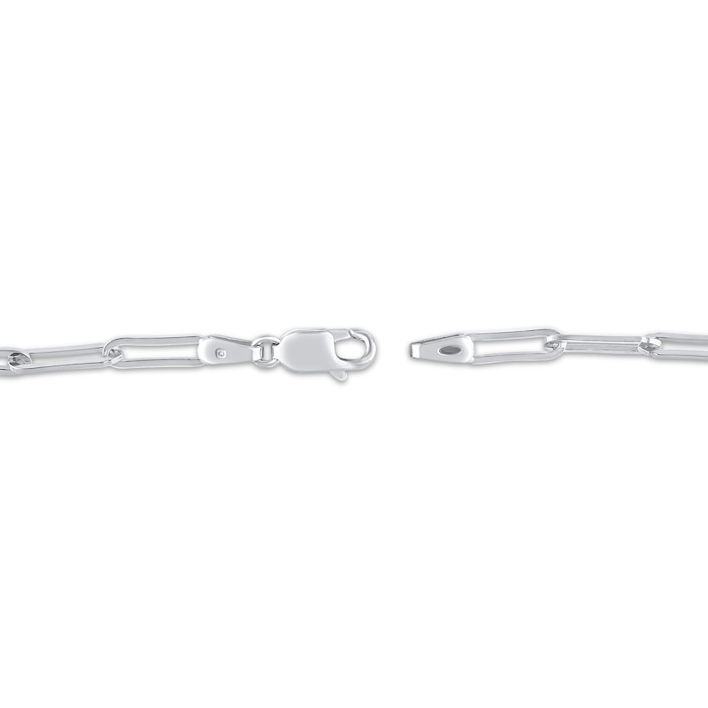 Diamond Quinceañera Paperclip Bracelet 1/20 ct tw 10K White Gold 7.5”