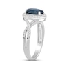 Thumbnail Image 2 of Oval-Cut London Blue Topaz & White Lab-Created Sapphire Ring Sterling Silver