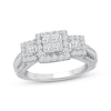 Thumbnail Image 1 of Princess & Baguette-Cut Diamond Engagement Ring 1 ct tw 10K White Gold