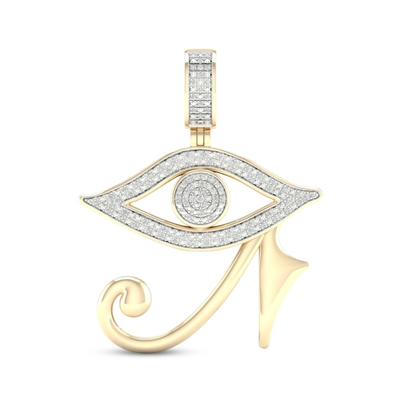 Diamond Eye of Horus Charm 1/4 ct tw 10K Yellow Gold