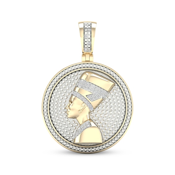 Men's Diamond Nefertiti Charm 1/6 ct tw 10K Yellow Gold