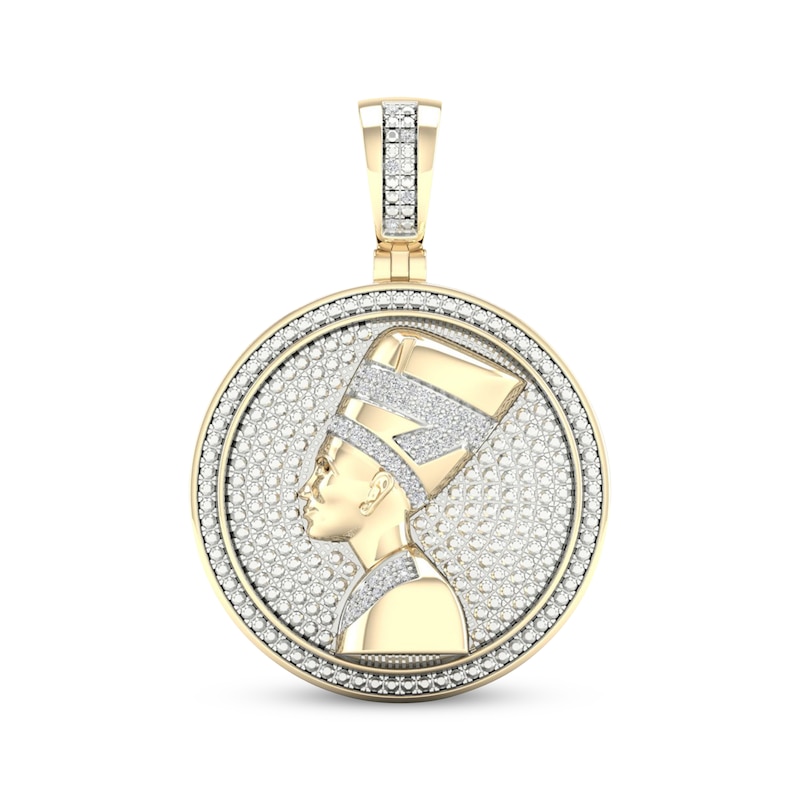 Main Image 1 of Men's Diamond Nefertiti Charm 1/6 ct tw 10K Yellow Gold