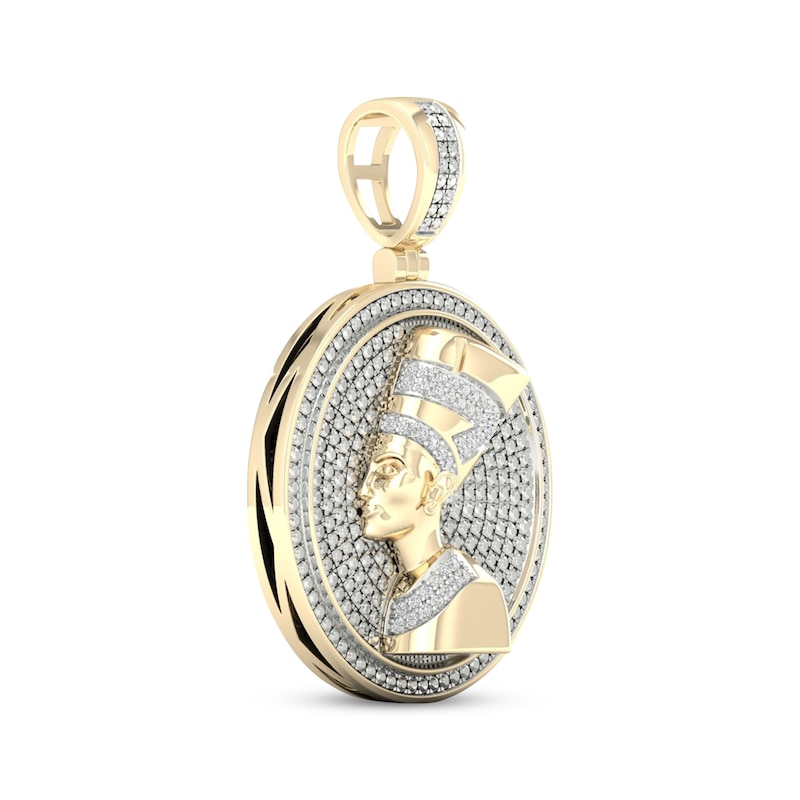 Main Image 2 of Men's Diamond Nefertiti Charm 1/6 ct tw 10K Yellow Gold